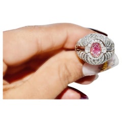 GIA Certified 1.01 Carat Light Pink I2 Clarity Diamond Ring