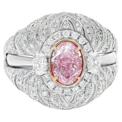 Anello con diamante rosa chiaro certificato GIA da 1,01 carati con purezza I2