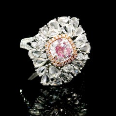 GIA Certified 1.01 Carat Light Pink VS2 Clarity Diamond Ring