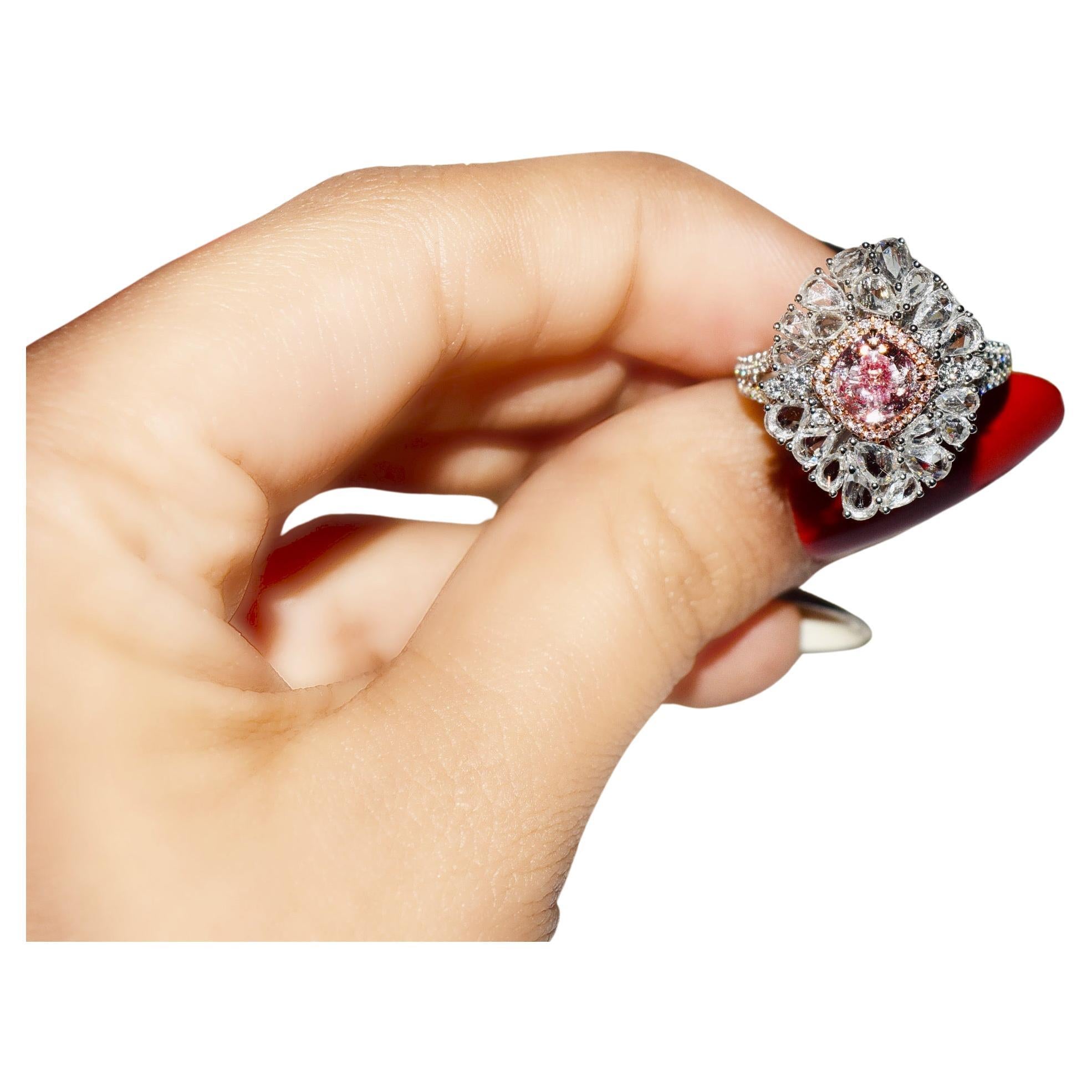 GIA Certified 1.01 Carat Light Pink VS2 Clarity Diamond Ring