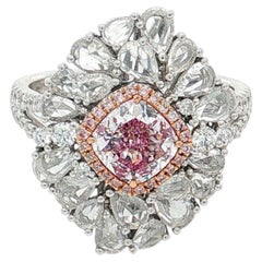 GIA Certified 1.01 Carat Light Pink VS2 Clarity Diamond Ring
