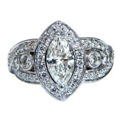 GIA zertifiziert 1,01 Karat natürlichen Marquise Diamant Cluster Halo Ring 18 Karat*