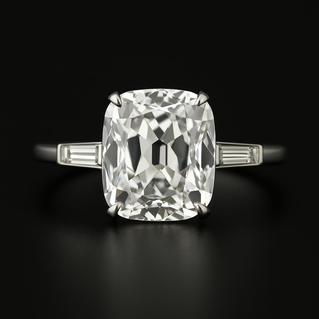 Women's GIA Certified 1.01 Carat Old Mine Cut Diamond Platinum Engagement Ring For Sale