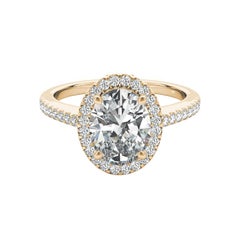 GIA Certified 1,01 Carat Oval Halo Filigree Basket 18K Yellow Diamond Ring