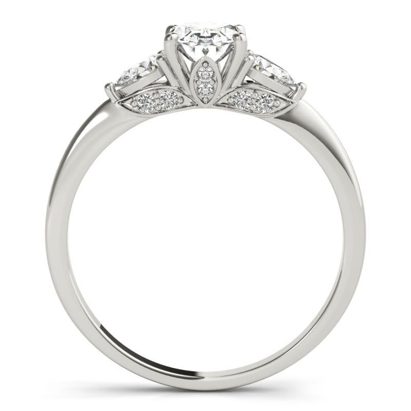 GIA Certificato 1,01 Carati Ovale e Pera a Tre Pietre  Anello con diamante In condizioni Nuovo in vendita a New York, NY
