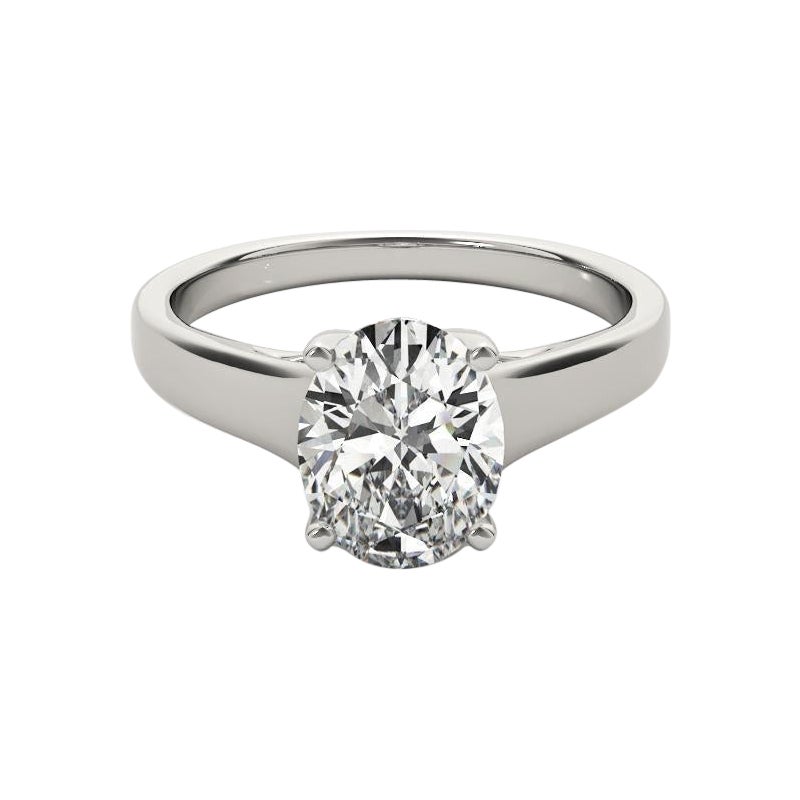 GIA Certified 1.01 Carat Oval Solitaire Trellis Prong Diamond Ring