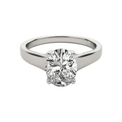 GIA Certified 1.01 Carat Oval Solitaire Trellis Prong Diamond Ring