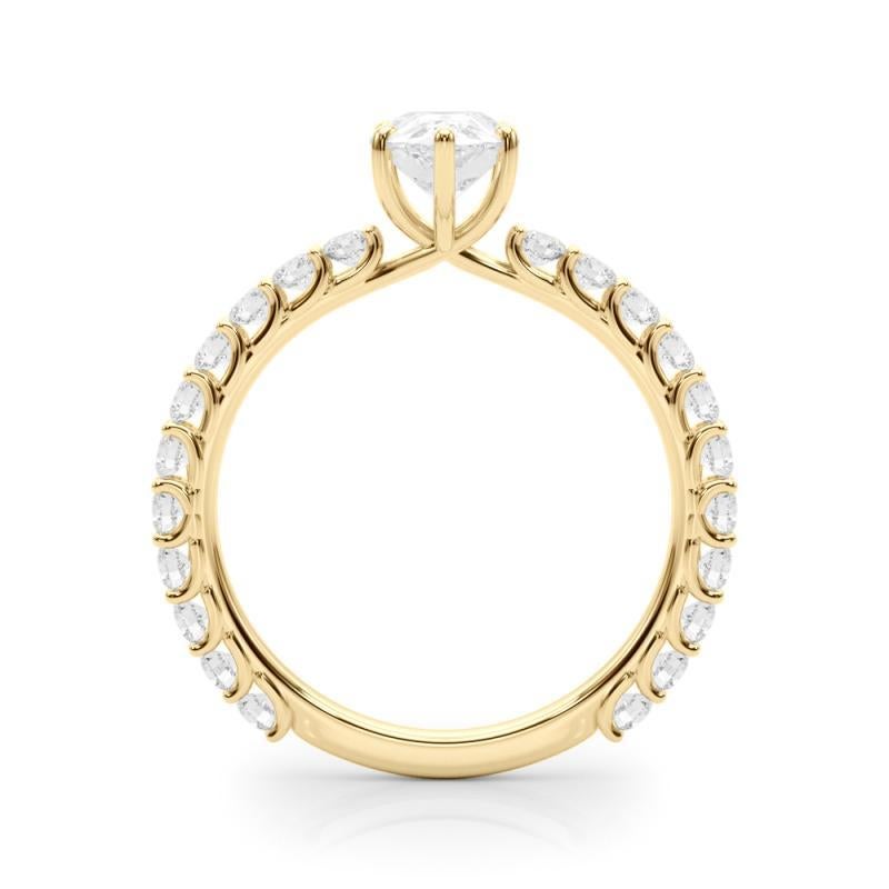 Anello di diamanti con gambo a pera eternità parziale certificato GIA da 1,01 carati In condizioni Nuovo in vendita a New York, NY