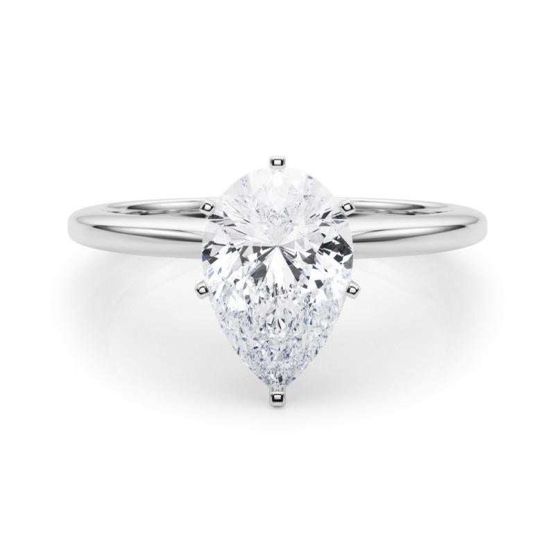 GIA Certified 1.01 Carat Pear Prong Set Solitaire Diamond Ring