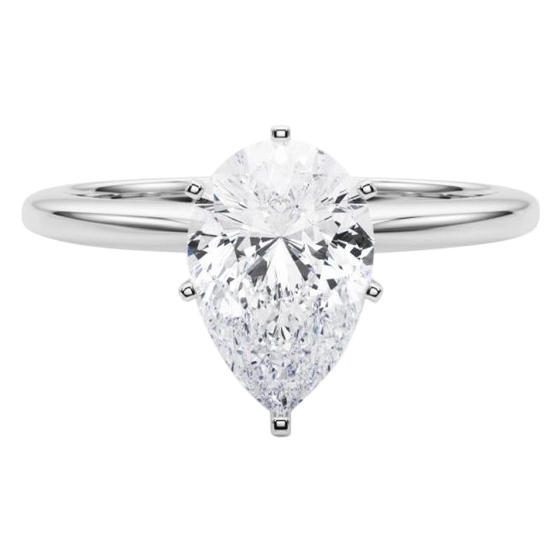 Anello con diamante solitario con incastonatura a pera da 1,01 carati certificato GIA