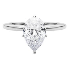 Anello con diamante solitario con incastonatura a pera da 1,01 carati certificato GIA