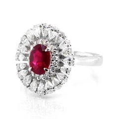GIA Certified 1.01 Carat, Pigeon Blood Red, Burmese Ruby Ring Made in Platinum