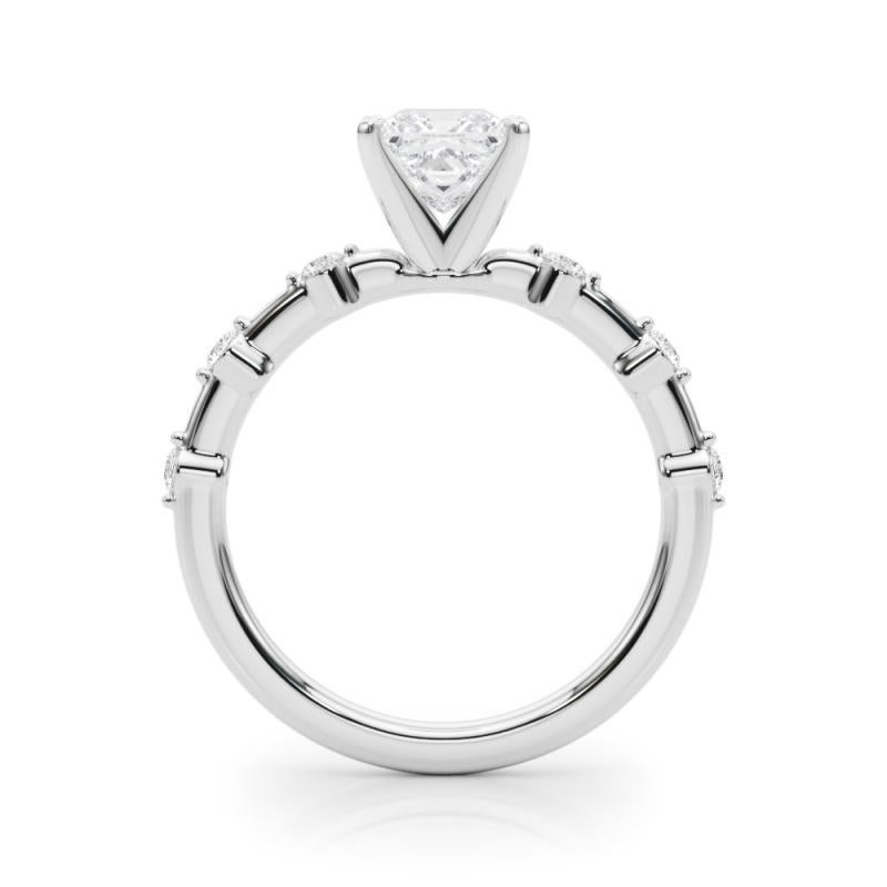 Anillo de diamantes en caña de bambú con diamante princesa de 1,01 quilates certificado por GIA en Nuevo estado para la venta en New York, NY