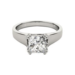 GIA Certified 1,01 Carat Princess Double Prong Trellis Diamond Ring