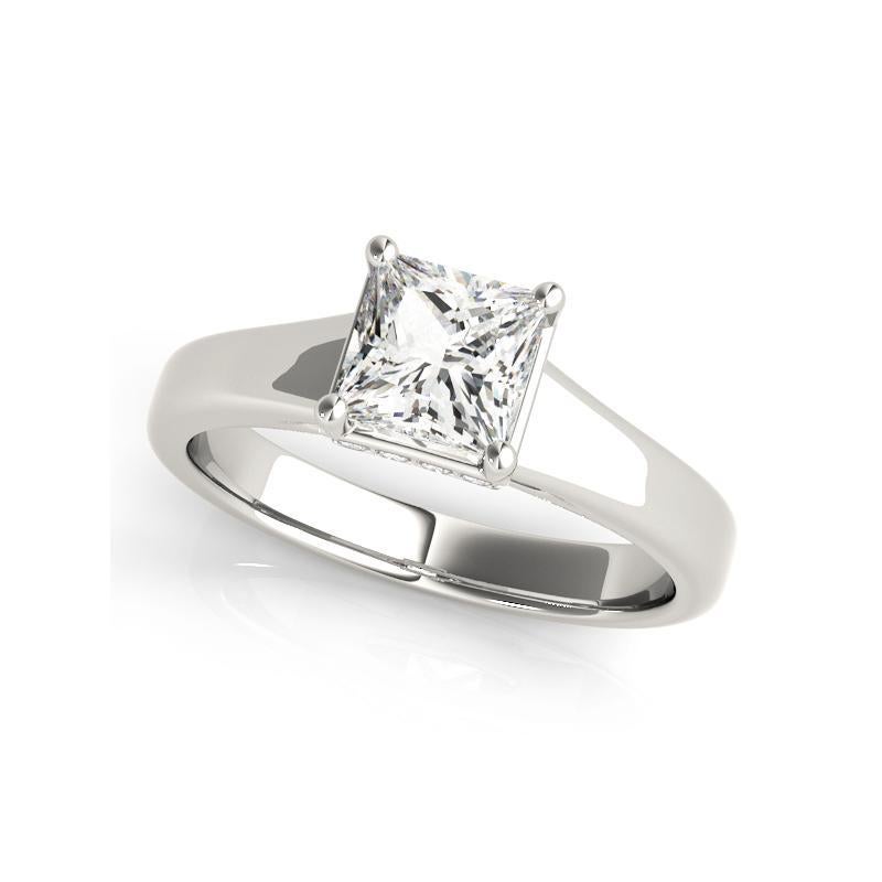 GIA zertifiziert 1,01 Karat Prinzessin versteckt Halo Trellis Platin Diamantring (Carréschliff) im Angebot