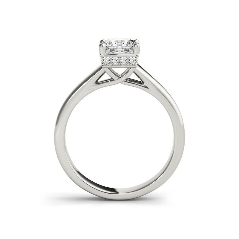 GIA zertifiziert 1,01 Karat Prinzessin versteckt Halo Trellis Platin Diamantring im Zustand „Neu“ im Angebot in New York, NY
