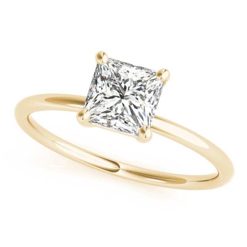 GIA-zertifizierter 1,01-Karat-Prinzessin-Solitär-Diamantring mit vier Zacken (Carréschliff) im Angebot