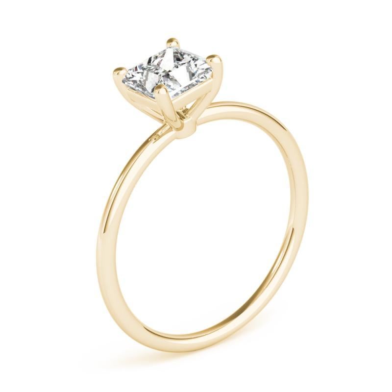 GIA-zertifizierter 1,01-Karat-Prinzessin-Solitär-Diamantring mit vier Zacken im Angebot 1