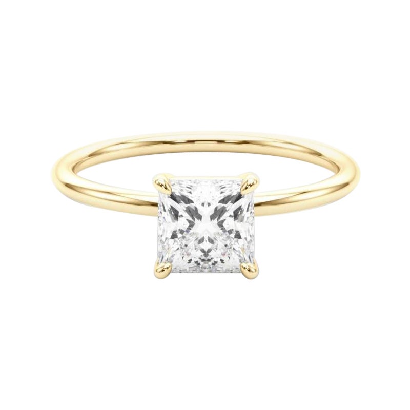 GIA-zertifizierter 1,01-Karat-Prinzessin-Solitär-Diamantring mit vier Zacken
