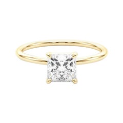 GIA-zertifizierter 1,01-Karat-Prinzessin-Solitär-Diamantring mit vier Zacken