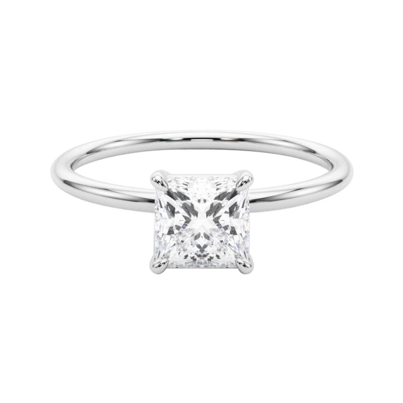 GIA-zertifizierter 1,01-Karat-Prinzessin-Solitär-Diamantring mit vier Zacken