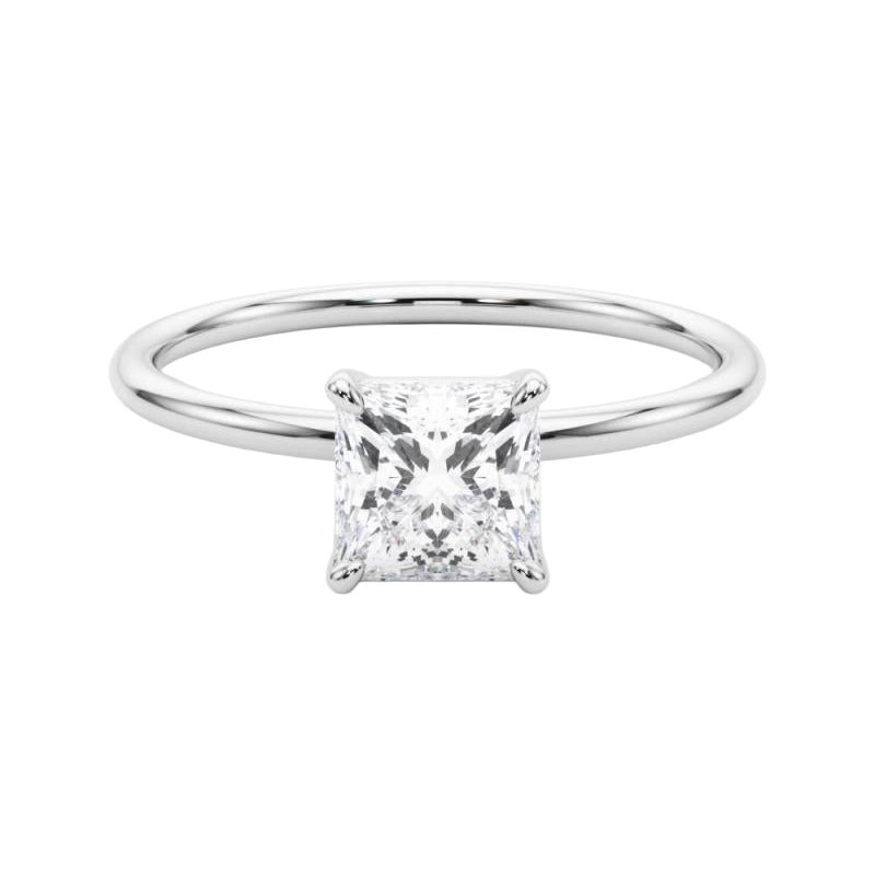 GIA-zertifizierter 1,01-Karat-Prinzessinnen-Solitär-Diamantring in Platin mit vier Zacken