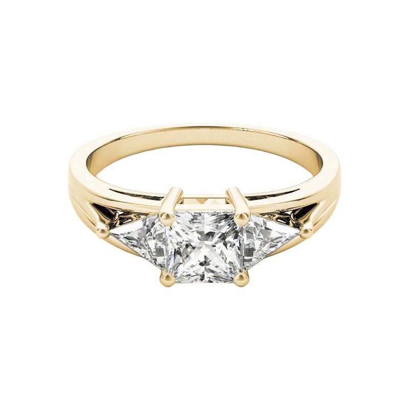 GIA-zertifizierter 1.01 Karat Prinzessin Trillion Ost-West Diamantring