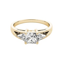 GIA-zertifizierter 1.01 Karat Prinzessin Trillion Ost-West Diamantring
