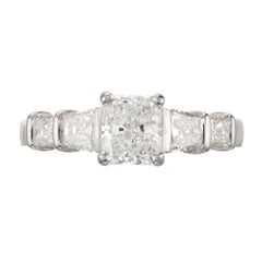 GIA Certified 1.01 Carat Radiant Cut Diamond Platinum Engagement Ring