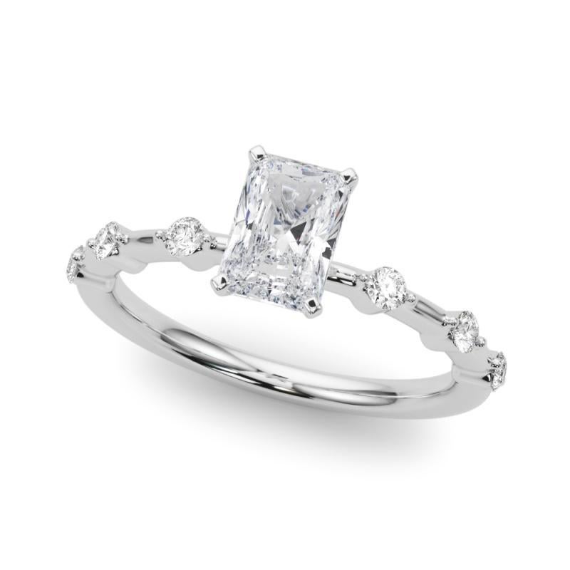 GIA zertifiziert 1,01 Karat Radiant Diamant Bambus-Schaft Platin Diamant Ring (Radiantschliff) im Angebot