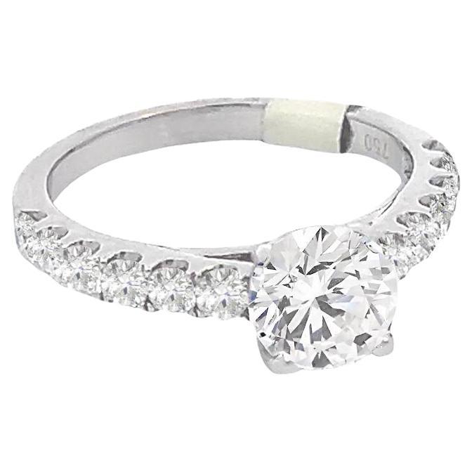  GIA Certified 1.01 Carat Round Brilliant Diamond Engagement Ring im Angebot