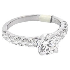  GIA Certified 1.01 Carat Round Brilliant Diamond Engagement Ring