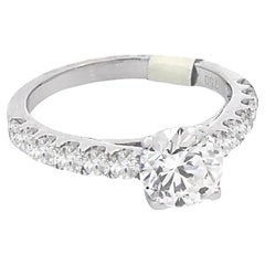 GIA Certified 1.01 Carat Round Brilliant Diamond Engagement Ring