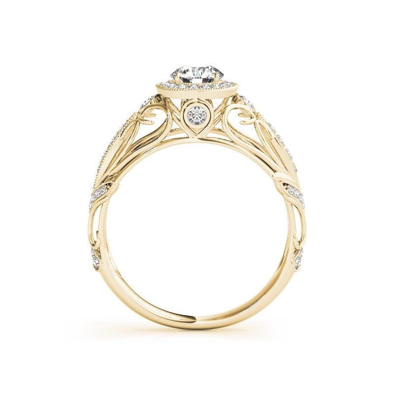 Anillo de diamantes con cúpula de cinta desplegable y halo redondo de 1,01 quilates certificado por el GIA en Nuevo estado para la venta en New York, NY