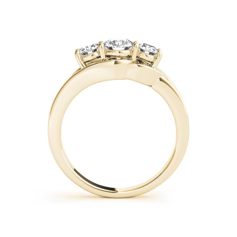 GIA Certified 1.01 Carat Round Three-Stone Split Shank Diamond Ring In condizioni Nuovo in vendita a New York, NY