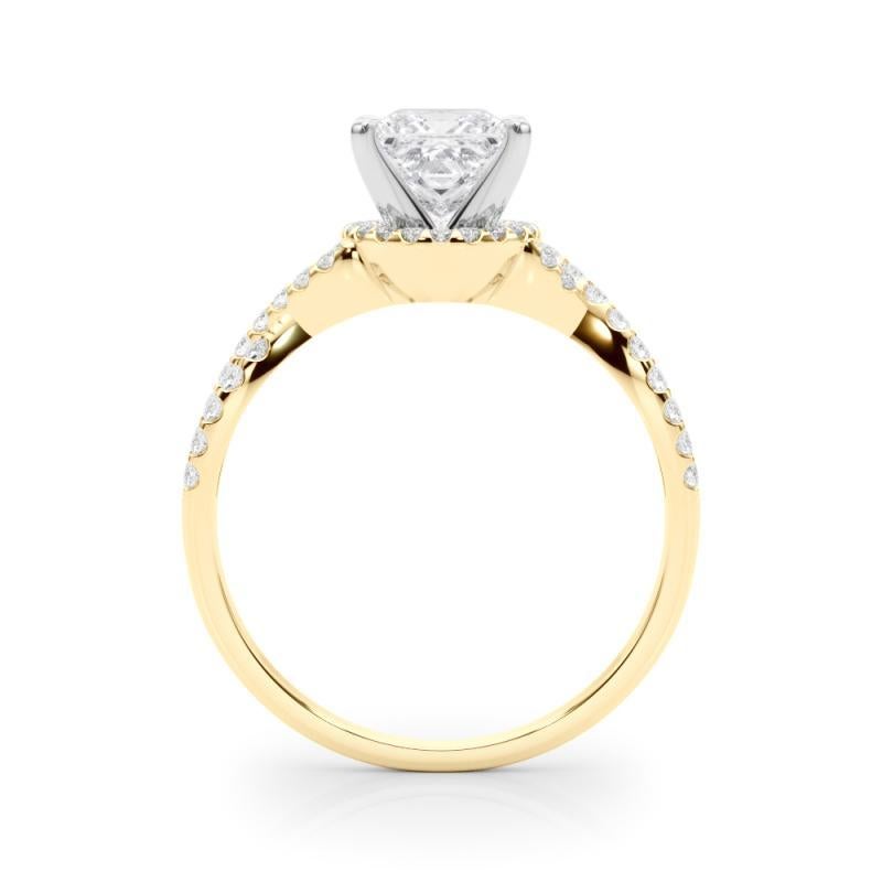 GIA Certified 1.01 Carat Solitaire Princess Halo Infinity Diamond Ring Neuf - En vente à New York, NY