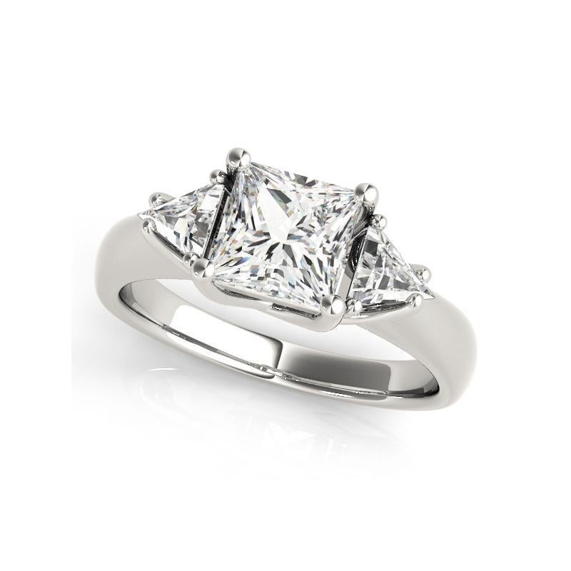 Taglio princess Anello con diamante trilobato e principessa da 1,01 carati certificato GIA in vendita