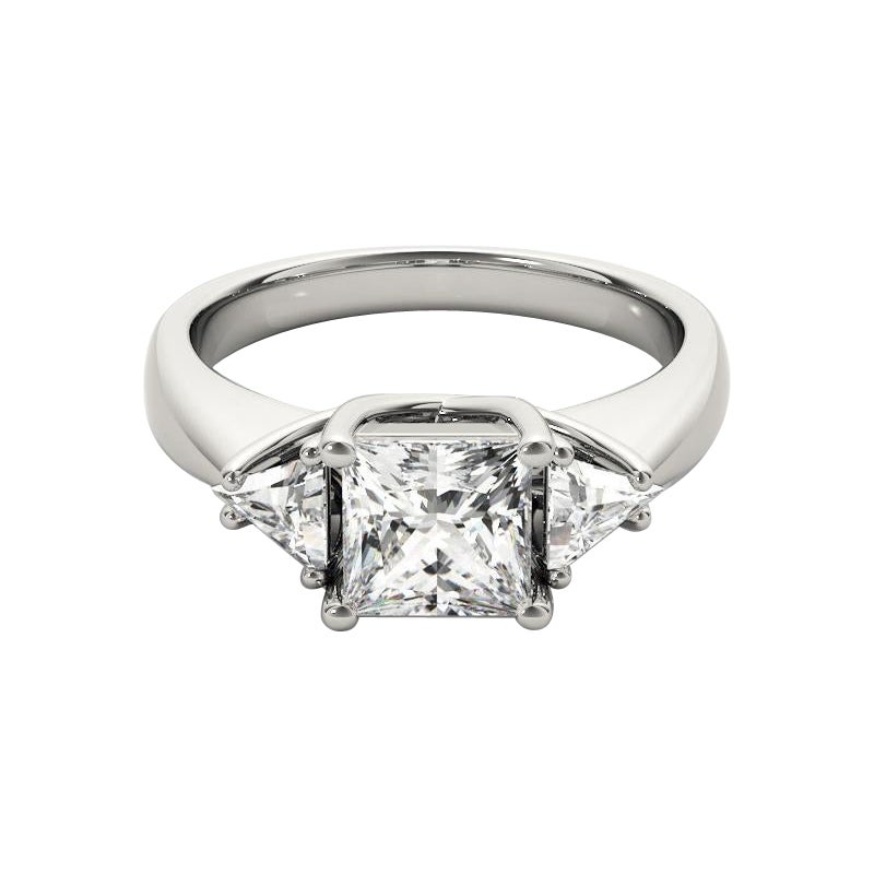 Anello con diamante trilobato e principessa da 1,01 carati certificato GIA
