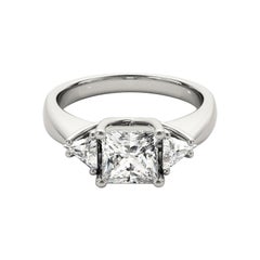 Anello con diamante trilobato e principessa da 1,01 carati certificato GIA