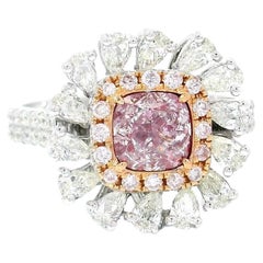 GIA Certified 1.01 Carat Very Light Pink SI2 Clarity Diamond Ring