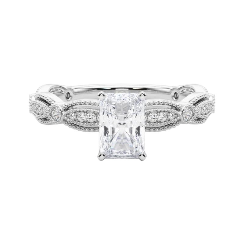 Anello con diamante a fascia radiante vintage certificato GIA da 1.01 carati