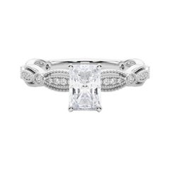 Anello con diamante a fascia radiante vintage certificato GIA da 1.01 carati