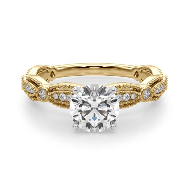 GIA Certified 1.01 Carat Vintage Round Milgrain Band Diamond Ring en vente 1