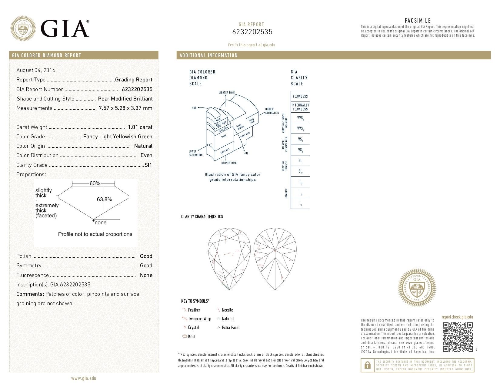 GIA-zertifizierter 1,01 Karat Birnenschliff Fancy Gelber Diamantring in 18K mit G mit Fancy-Diamant Damen im Angebot