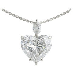 GIA-zertifizierte 10,11 Karat herzförmige Diamant-Anhänger-Halskette aus 18 Karat Weißgold
