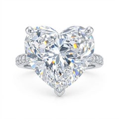 GIA Certified 10.11 Carat Heart Shape Diamond Ring, F Color VS2