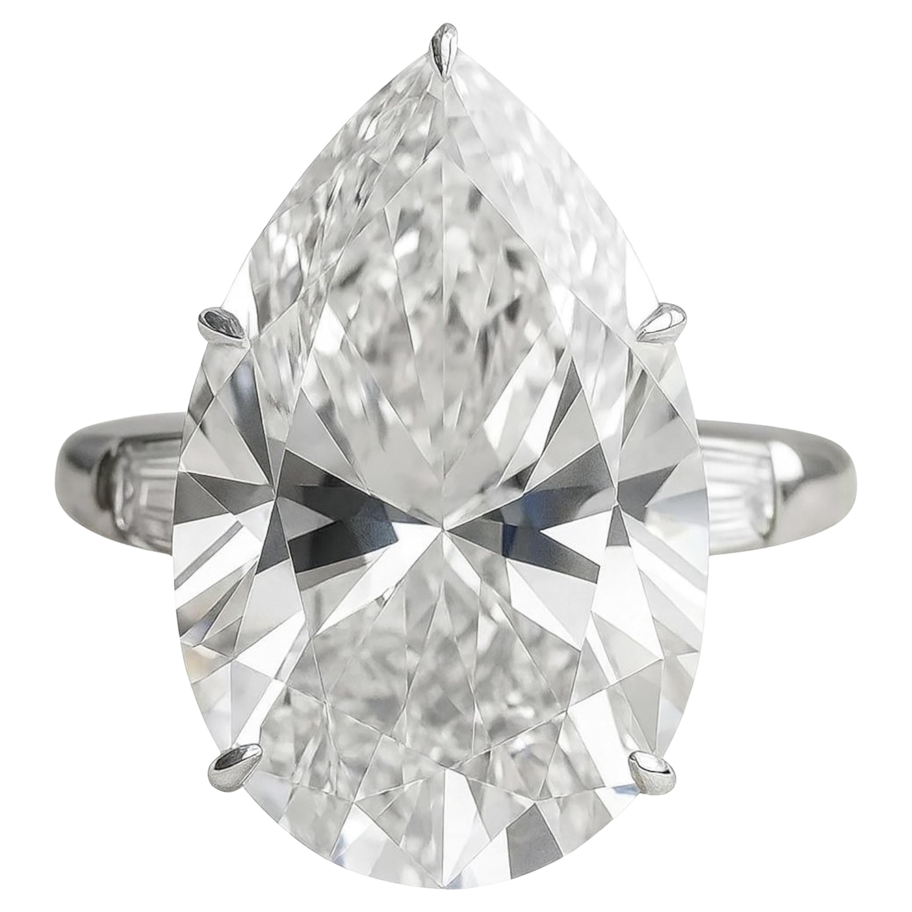 GIA zertifiziert 10.11 Karat Birne Brillant Diamant Platin Ring