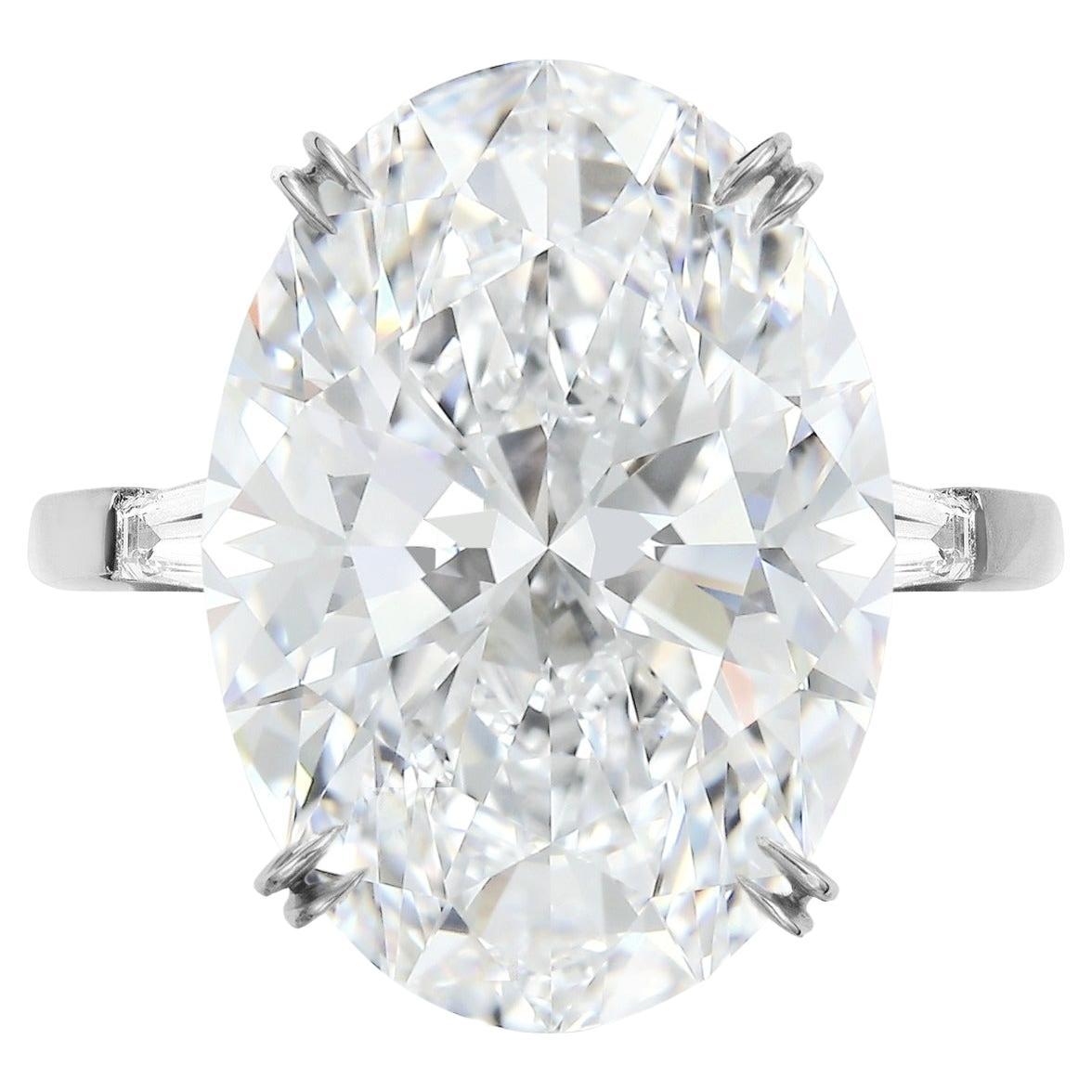 GIA Certified 10.12 Carat Oval Cut Diamond Platinum Ring D Flawless