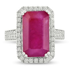 GIA Certified 10.13 Carat Rare Unheated Ruby Fashion Ring