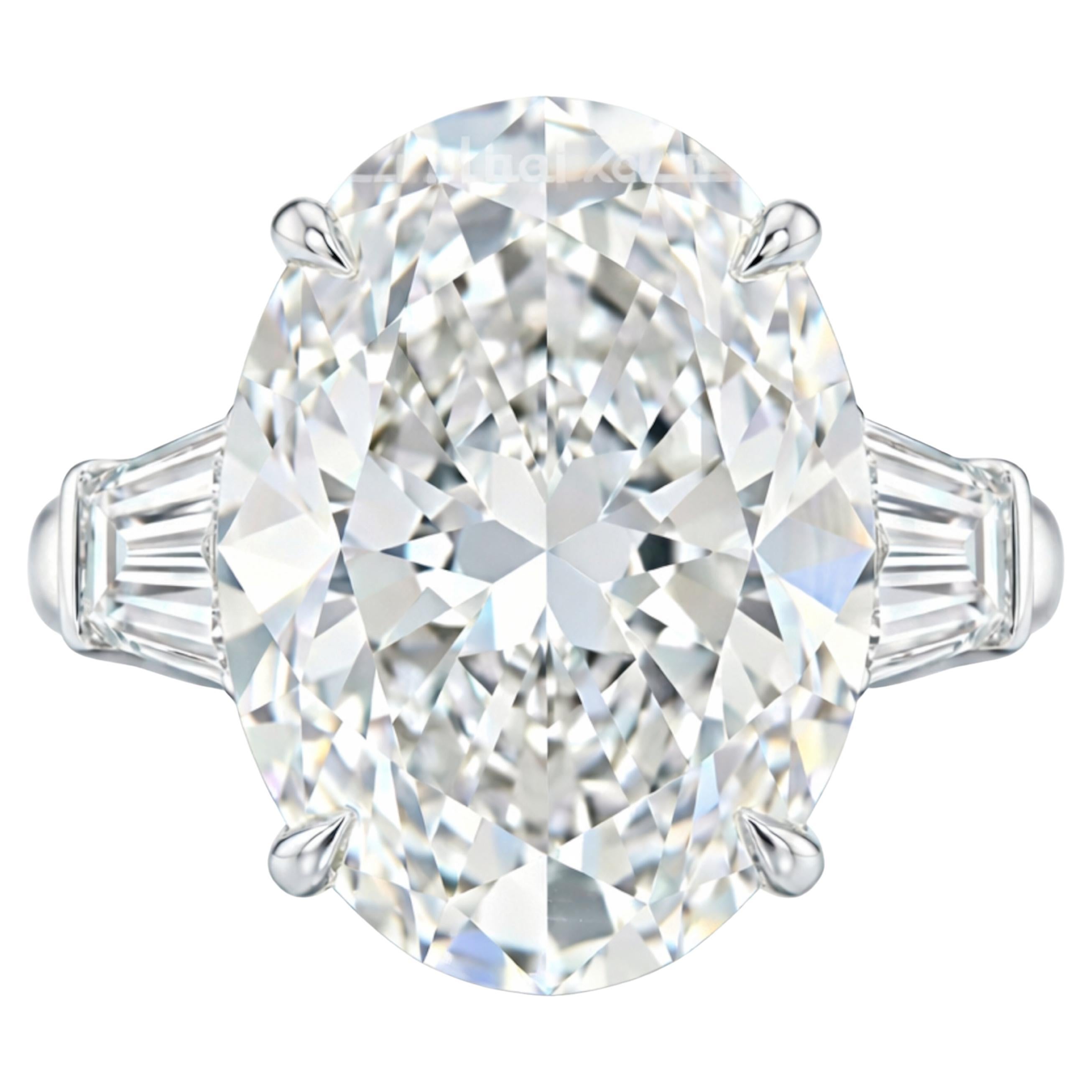 GIA Certified 8.5 Carat I VS1 Oval Diamond Platinum Ring